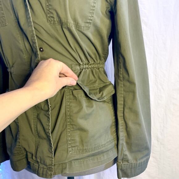 Gap Army Green Utility Jacket, Embroidered Detailing, Gathered Waist, Women’s M - Picture 5 of 10